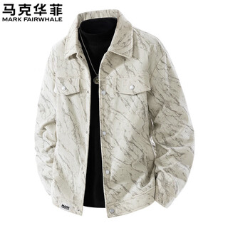 Mark fairwhale corduroy men's jacket spring and autumn 2026 new lapel workwear top casual versatile jacket men's light khaki l30 style 2xl