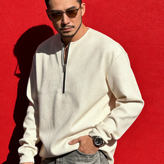 Jeep spirit american retro zipper stand collar sweatshirt men's loose casual versatile trendy couple style round neck comfortable gray 2xl