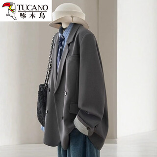 Woodpecker 2026 new spring and autumn casual elegant socialite high-end unique beautiful fashionable suit gray s 104jin jin is equal to within 0.5 kg