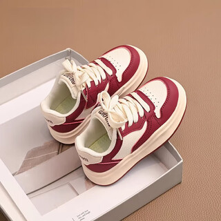 Dr. jiang toddler shoes children's shoes sports shoes 2025 spring and autumn new girls soft sole anti-slip medium and large children's casual red cut label removed cabinet 33 inner length approximately 20.2cm