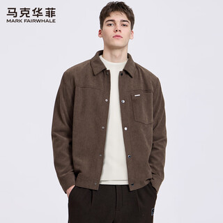 Mark huafei corduroy premium lapel jacket men's 2026 spring new men's trendy youth windproof jacket 3206 brown brown 318 xl (180)
