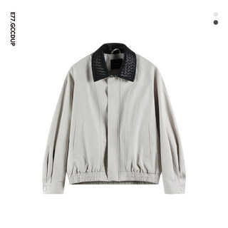 E77.gccdup yuli 26 spring cotton and linen vegetable tanned leather braided leather collar spliced barn style jacket beige s recommended weight 80-100