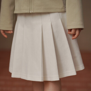 Hajitong spring and autumn children's college style skirt simple loose girls white pleated skirt girls spring clothing 2026 new white 150