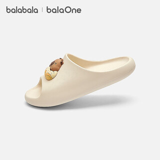 Balabala balaone children's shoes children's slippers boys and girls sandals 2026 xia xin non-slip indoor shoes off-white 10301 27 (foot length 16.3-16.7/inner length 17.2)