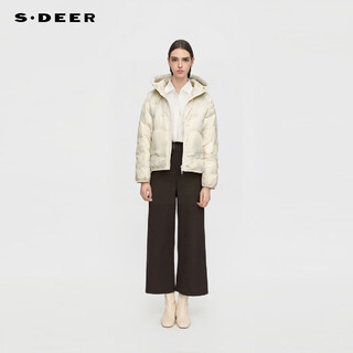 S.deersdeer women's turtleneck hooded goose down lightweight down jacket s25483106 off-white m