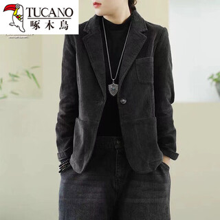 Брендовый дисконтный магазин woodpecker, высококачественный вельветовый костюм, уменьшающий возраст, короткая куртка для женщин, повседневный костюм в весенне-осеннем стиле, серый 2xl 145-160jin jin, вес 0,5 кг