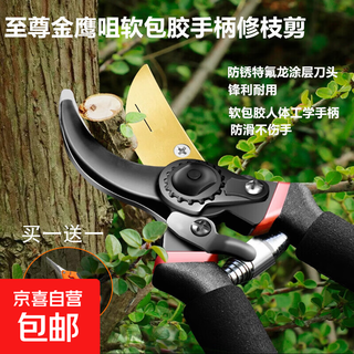 Jingxi selected pruning shears for home gardening, powerful and labor-saving thick branch scissors, gardening and floral scissors, upgraded soft-coated rubber handle pruning scissors and fruit thinning scissors.