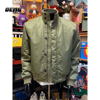 Oemggta american drama tough guy cotton coat men's winter thickened warm stand-up collar coat american shoulder flight jacket cotton coat black xl recommended 130-150jin jin equals 0.5 kg