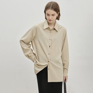 Chevalpes international first-line brand 2026 spring row style embroidered lapel shirt for women, acetate comfortable shirt, gorgon white s 160/80a