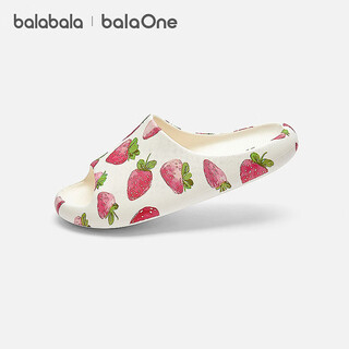 Balabala balaone children's shoes children's slippers boys and girls sandals 2026 xia xin non-slip home shoes white and red tone 00316 37 (foot length 22.8-23.2/inner length 23.9)