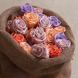 Natural yellow travertine eternal flower home soft furnishings villa decoration eternal flowers table flower gift box housewarming gift vip custom color (non-returnable)