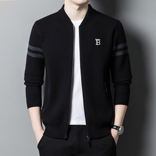B prorsum burberry wool knitted cardigan jacket men's fashionable casual outer zipper jacket sweater men's 08 black s 165