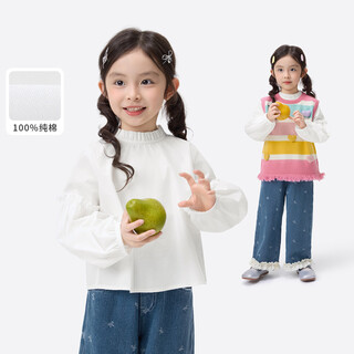 Xiaoyinman children's clothing girls pure cotton fungus shirt 26 spring fashionable sweet casual tops for children and middle-aged children