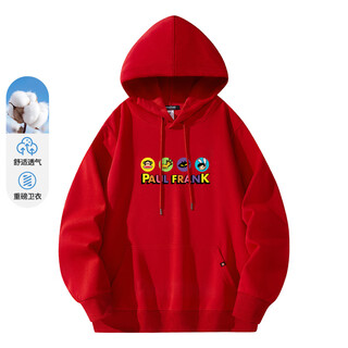 Big mouth monkey (paul frank) big mouth monkey sweater women's spring and autumn style fashion hooded long sleeves western style age reducing loose trendy brand student tops red 5xl