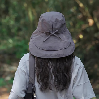 Memaru sun protection hat women's summer sun hat outdoor cycling neck protection sun hat large brim breathable folding mountaineering fisherman hat 1# dark gray