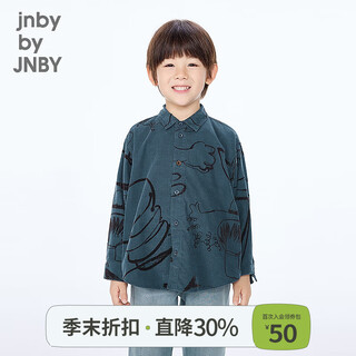 Jnby by jnby the same style as the show, new jiangnan buyi children's long-sleeved shirt h type 25 autumn boys and girls 1p9210460 497/blue and black 140 cm