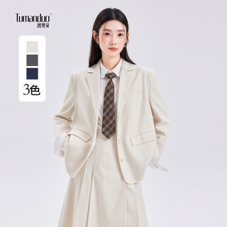 Tumanduo кремово-белый пиджак женский весенний студенческий собеседование формальный костюм в студенческом стиле маленький костюм кремово-белый пиджак s