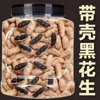 Beautiful tea girl's seasonal black peanuts are sweet and shelled, large and high-yielding farm black peanuts, selected seeds for field cultivation, black peanuts (shelled) 500g*3 bags