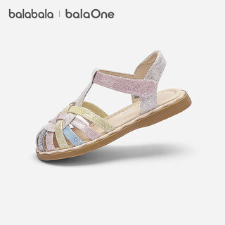 Balaone children's shoes children's sandals girls' shoes 2026 summer new colorful casual shoes floral white tone 00301 21 (foot length 12.8-13.2/inner length 14.1)