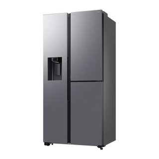 Samsung (samsung) ai refrigerator 5 series plus renewal 627l double door butterfly door ai energy saving mode automatic door opening ultra-thin ice maker official reissue silver rs80f65f1tsc
