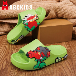 Plants vs. zombies children's slippers boys summer new indoor home non-slip soft bottom sandals for boys green plants vs. zombies 24-25 sizes