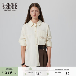 Teenie weenie bear women's shirt autumn shirt long sleeve commuting top simple casual jacket women's cream white s (160)