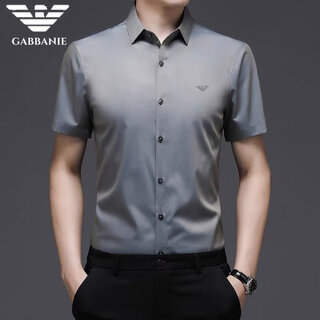 Emporio armani armani short-sleeved shirt men's summer ice. silk half-sleeved inch shirt no ironing high-end business men's shirt ag-8815 gray green 4xl 190 (200jin jin is equal to less than 0.5 kg)