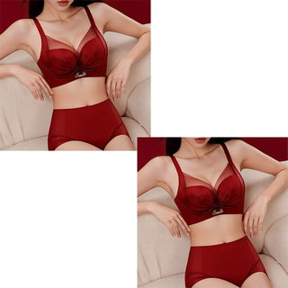 Tingmei (gracwell) verstellbarer roter bh für frauen mit kleinen brüsten zum hochschieben und straffen der nebenbrüste, bh-set für hochzeitsjahr, geburtsjahr, ankerroter anzug + ankerroter anzug 80a 36b