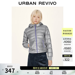 Ur new winter women's futuristic quilted zipper down jacket uyl150051+ dark gray s