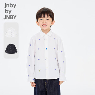 Jnby by jnby new jiangnan buyi children's long-sleeved shirt h-shaped loose shirt collar 26 spring boys and girls 1q1212080 197/white and purple combination 130 cm
