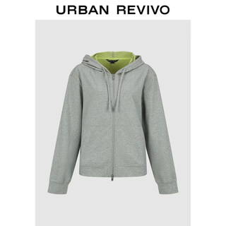 Ur2026 spring new men's fashion zipper placket contrasting color hooded sweatshirt jacket umf160033