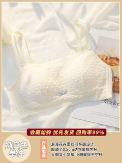 White bandeau-style anti-exposure underwear for women, thin, large breasts, small breasts, push-up, adjustable, chest-wrapped inner bra, milky white (thin and comfortable), one size fits all 36/80a