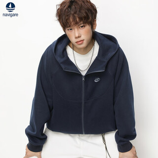 Navigare italian small sailing ship men's heavy cardigan sweatshirt men's hooded spring trendy brand jacket 26 new american tops navy blue m