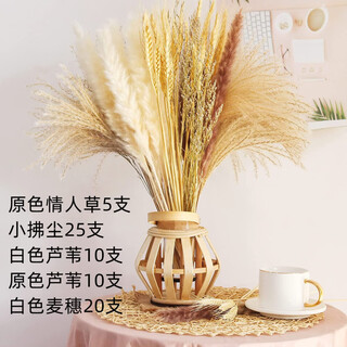 Original idea (chugouxiang) yunnan real flower pampas grass whisk dust rabbit tail dried bouquet pampas grass hs50 with box