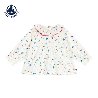 Petit bateau 2026 spring and summer new product french petitbateau small sailboat infant and toddler floral shirt top a0fca white/multicolor 80 cm