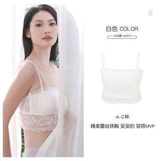 Meijiamenon tube top lace beautiful back bra for women 2025 new big breasts showing small breasts bra white_4637 l