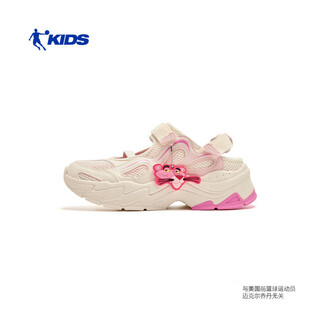 Jordan pink panther joint children's shoes, women's summer mary jane sandals, medium and large children's trendy sports and casual shoes, cream white/frost pink 34