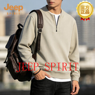 Jeep spirit half-zip sweatshirt men's stand-up collar loose long-sleeved t-shirt men's top trendy velvet warm bottoming shirt mituo m 90-115 jin jin is equal to 0.5 kg