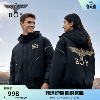 Boy london black gold falcon fashion brand classic short winter cotton jacket for men and women n29006 black xl