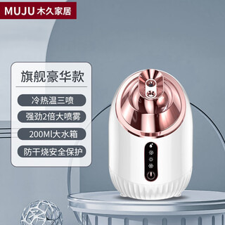 German hot and cold double spray facial steamer nano moisturizing sprayer beauty salon special hydration device blackhead pore cleaning luxury flagship white/200ml large water tank/upgrade to increase mist