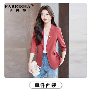 Fabersa brand three-quarter sleeve temperament suit jacket for women 2026 spring and summer new formal wear ol commuting workplace professional wear women's red suit s
