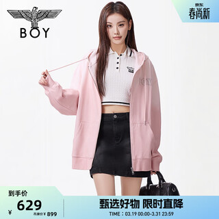 Boy london spring couple style pink gradient versatile women's cotton hooded cardigan sweater jacket n06005 pink xs