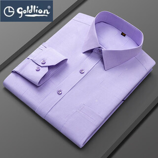 Goldlion men's long-sleeved business high-end shirt 2026 spring and autumn new workwear striped knot wedding middle-aged and elderly shirts 1101 39