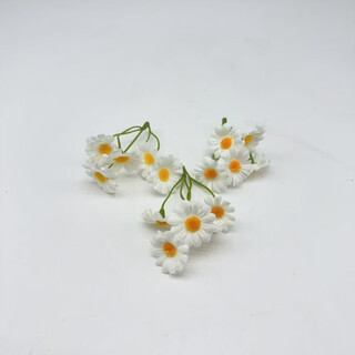 Yao wan xi sen simulated small bunch of plastic flowers diy straw hat decoration silk flowers fake flowers handmade garland material dried flowers white x2