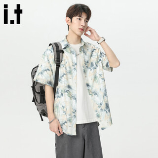 ШОКОЛАДНАЯ мужская рубашка с короткими рукавами в стиле тай-дай, новая летняя универсальная рубашка с ледяными лацканами, лето 2026, Мойе Мохен, цвет l, рекомендуется 100-130Джин Цзинь равен 0,5 кг