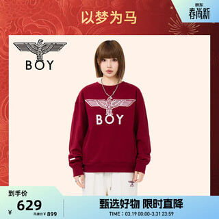 Boy london dreams as horses new year red round neck knitted sweater spring same style for men and women n03067 red l