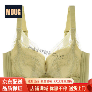 Mdug light luxury brand 2026 new spaghetti straps push-up lace underwear for women with big breasts showing smaller breasts, fairy grass green m x suitable for 32/70abc
