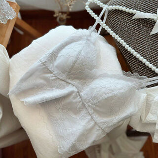 Xuanmeixin french lace back small camisole underwear for women, pure lust style sexy belt cup, worn inside and outside, wrapped around the chest, gray m m recommended 90jin jin equal to within 0.5kg