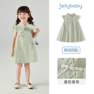 Jellybaby feifei sleeve dress, vest dress, cheongsam, cheongsam dress, summer style for girls, outdoor national style improvement, sweet and cute