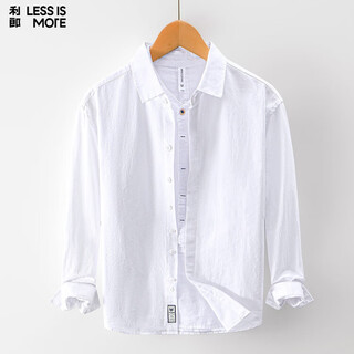 Мужская рубашка с длинными рукавами с лацканами lilang, мужская рубашка с длинными рукавами высокого класса, универсальный свободный повседневный топ из чистого хлопка для мужчин, белый l